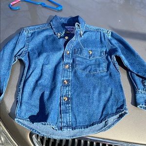 Unbiased Thums Up For Boys Denim Blue Jean Shirt S
